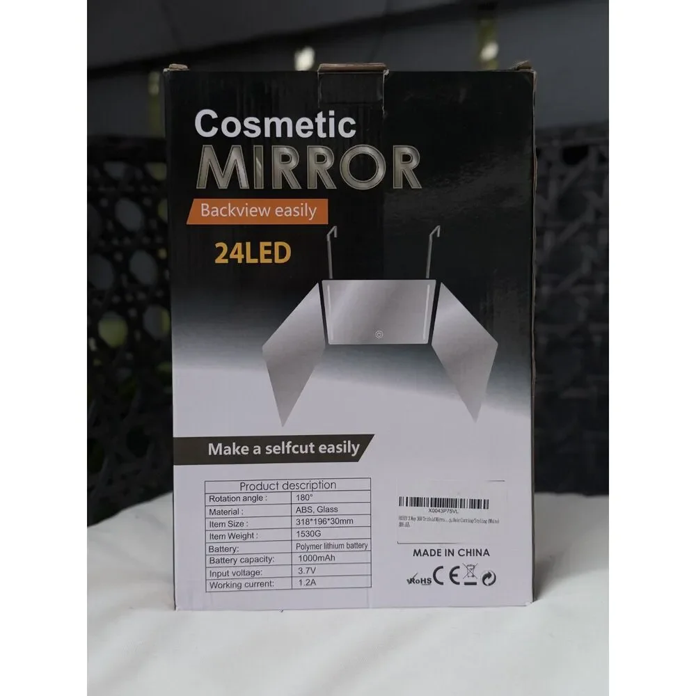 24 LED Tri-Fold Lighted Makeup Mirror – White